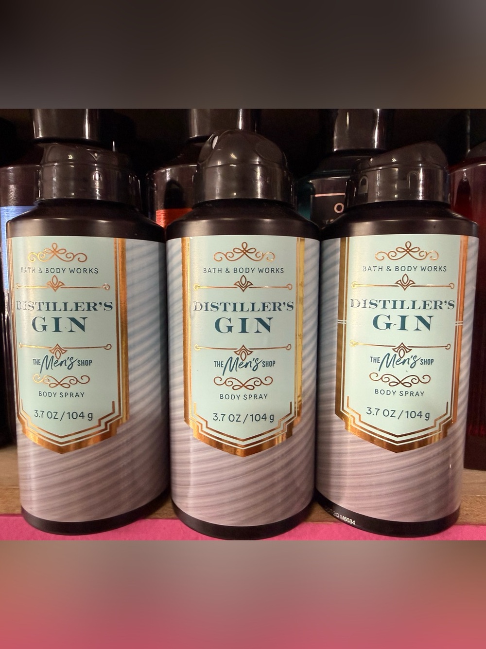 3 Bath & Body Works Distiller's Gin Body Spray - Light Blue & Gold